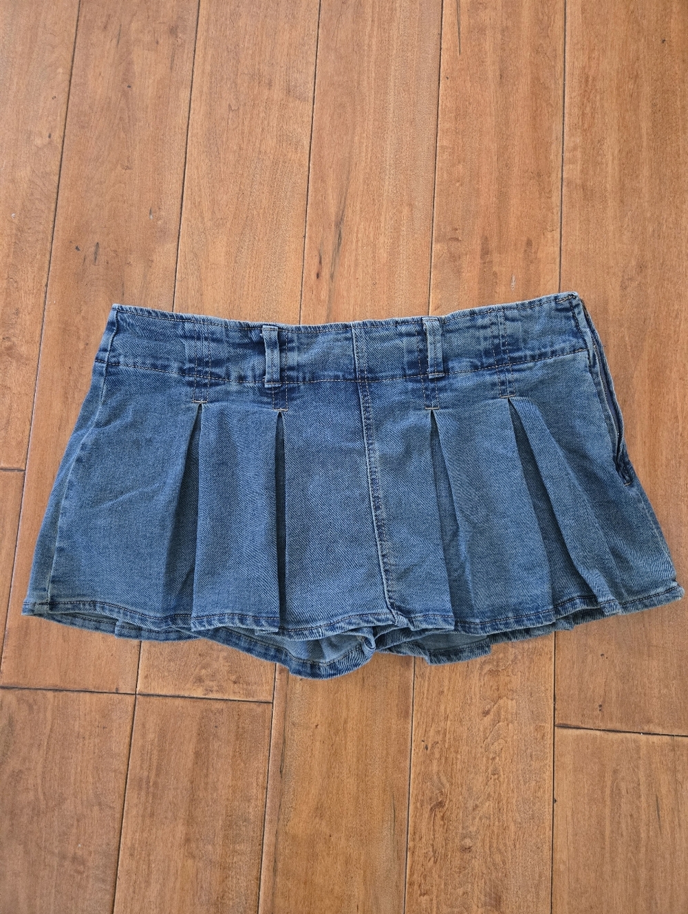 Almost Famous Pleated Denim Micro Mini  Skort Size XL